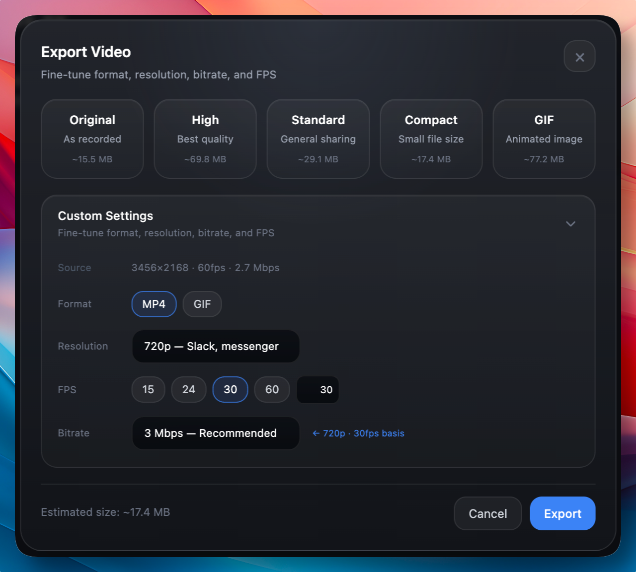 export-custom